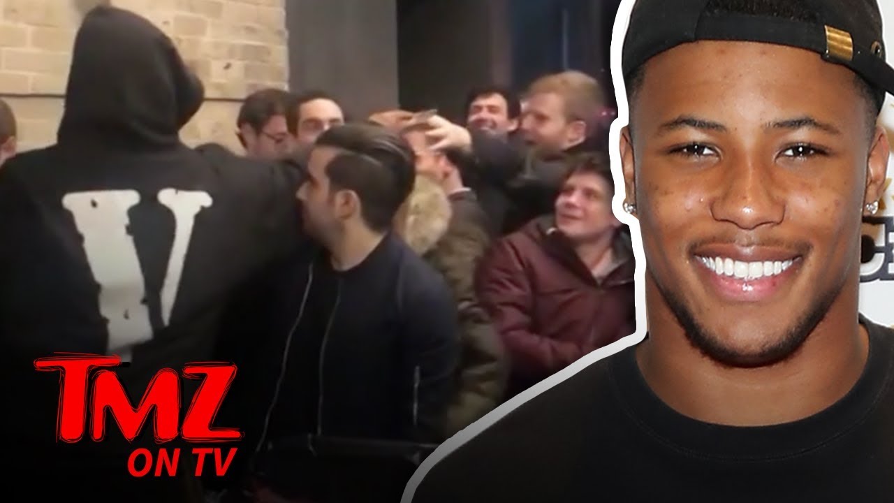 NFL Star Saquon Barkley Hands Out $100 Bills Outside Of Club | TMZ TV 1