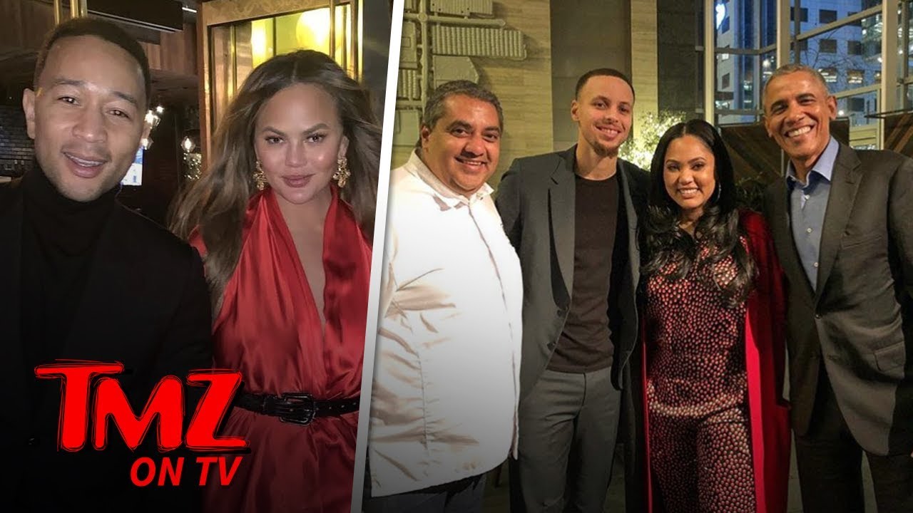 Barack Obama Eats at Ayesha Curry's Restaurant with Steph, Chrissy & John Legend | TMZ TV 1