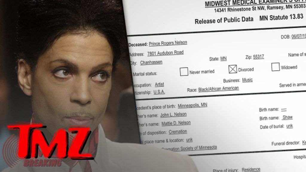 Prince -- Medical Examiner Says Fentanyl Overdose Caused Death | TMZ 1