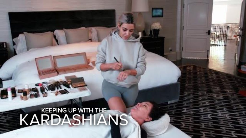 KUWTK | Kim Kardashian West Practices Mortician Makeup on Kris | E! 1