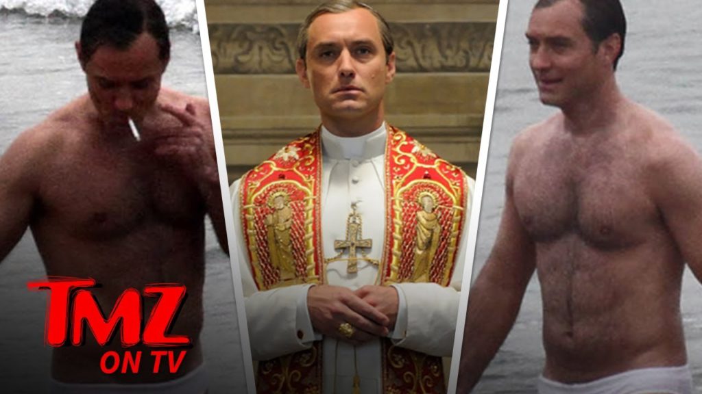 Jude Law Strips Down to Speedo, Gets Handsy with 'New Pope' Costar | TMZ TV 1