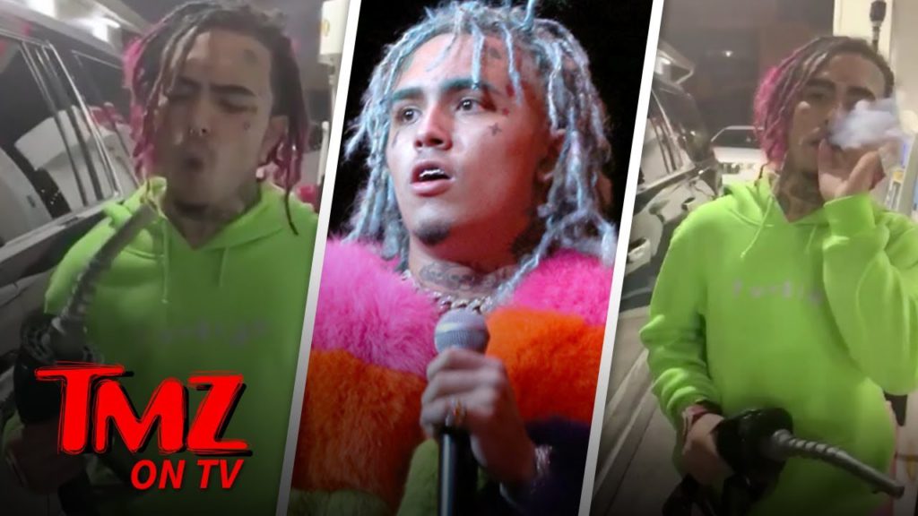 Lil Pump Smokes A Blunt While Pumping Gas | TMZ TV 1