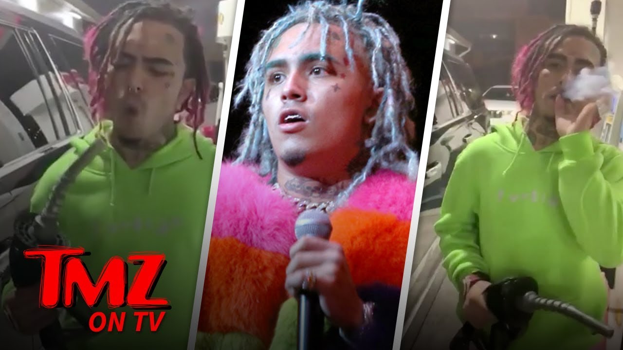 Lil Pump Smokes A Blunt While Pumping Gas | TMZ TV 2