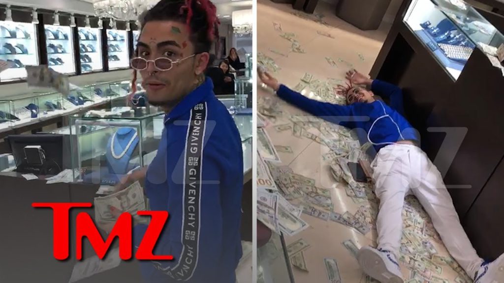 Lil Pump Makes it Rain $500k in Cash Inside a Jewelry Store 1